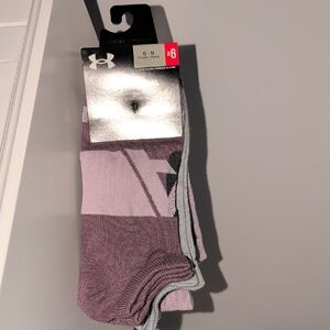 Under Armour Women's Lavender and Gray Performance Socks - 6 Pack